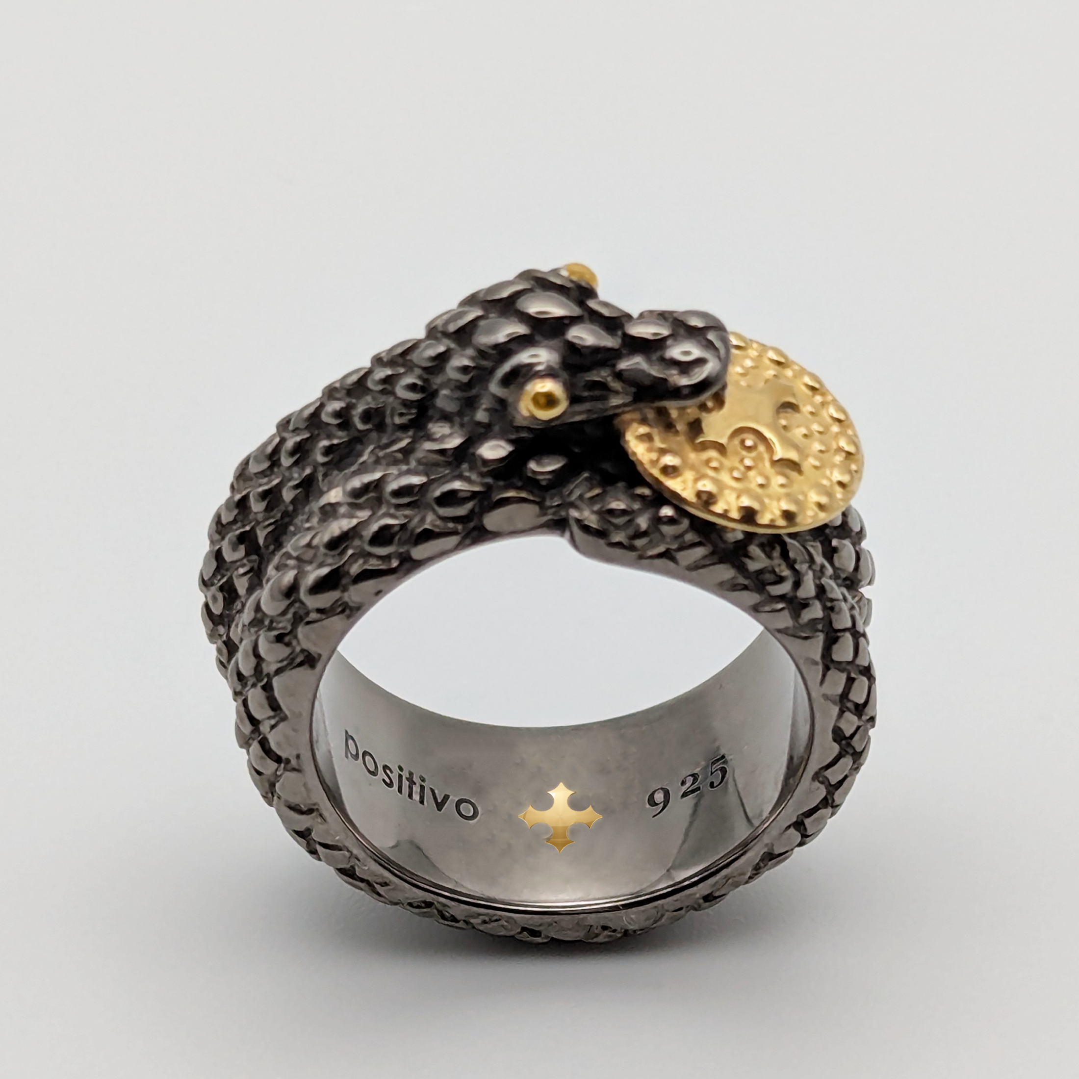 METAL + SERPENT RING (925 Blk Rh 18K YGV)